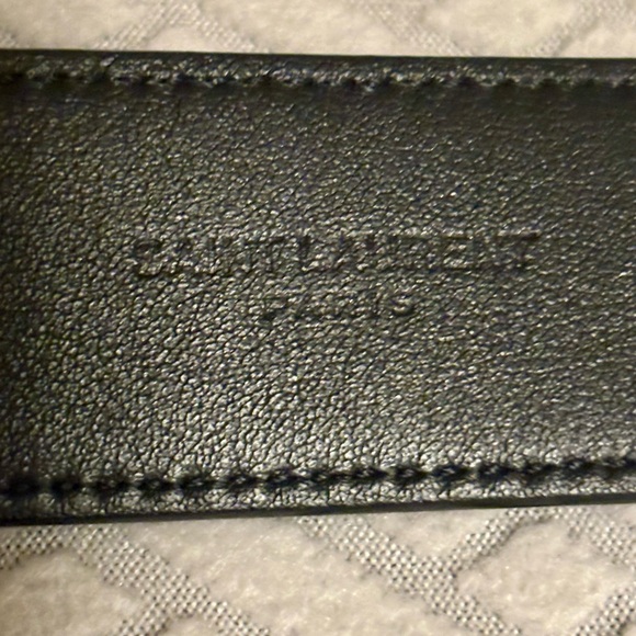 Authentic💗NWT!Saint Laurent Men’s Cassandre Belt-Noir-Smooth Leather - Picture 6 of 9